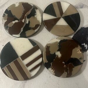 Coasters Ceramic handmade. Acrylic pour/resin